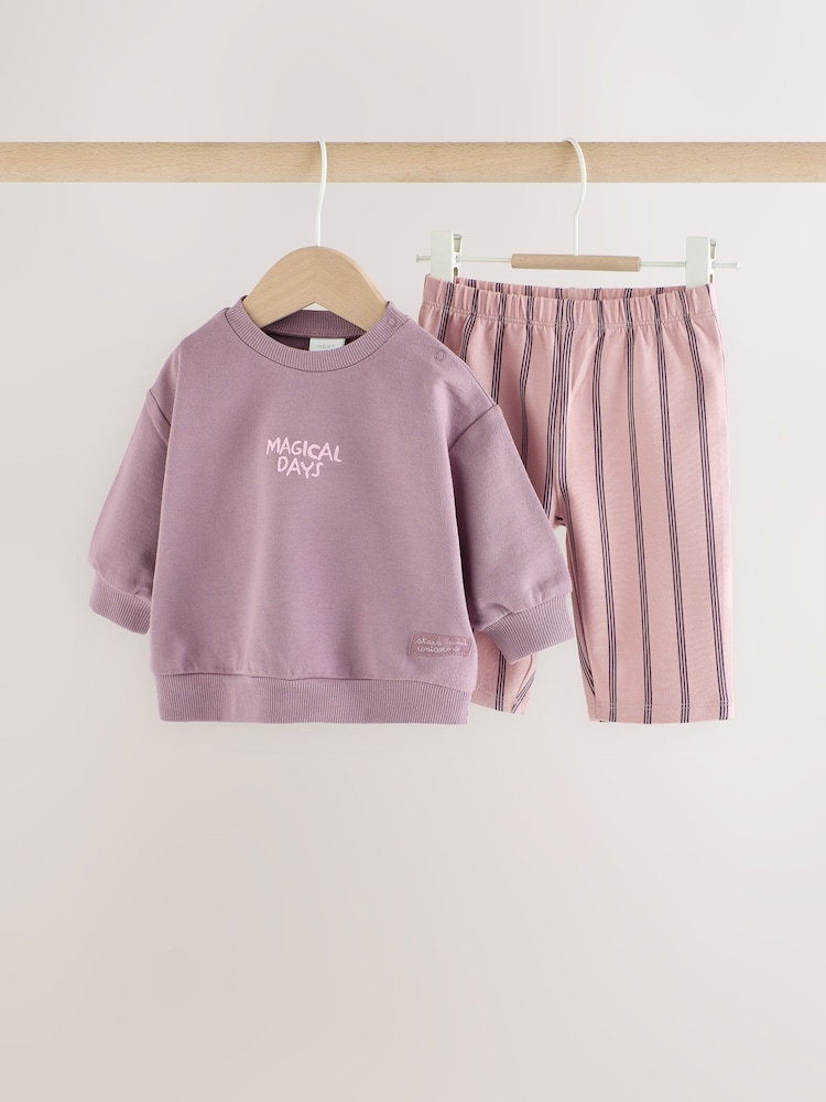 Purple Cosmic Baby Sweat Top And Joggers Set 2 Piece (0mths-2yrs) - Image 1 of 8 Purple Cosmic Baby Sweat Top And Joggers Set 2 Piece (0mths-2yrs) - Image 1 of 8