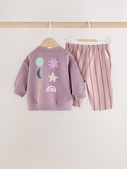 Purple Cosmic Baby Sweat Top And Joggers Set 2 Piece (0mths-2yrs) - Image 2 of 8
