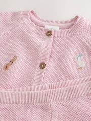 Pink Embroidered Character - Baby Cardigan and Leggings Set 2 Piece (0mths-2yrs) - صورة 7 من 9