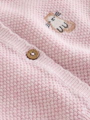 Pink Embroidered Character - Baby Cardigan and Leggings Set 2 Piece (0mths-2yrs) - صورة 8 من 9
