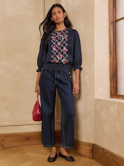 Love & Roses Floral Embroidered 3/4 Sleeve Blouse - 4 paveikslėlis iš 5