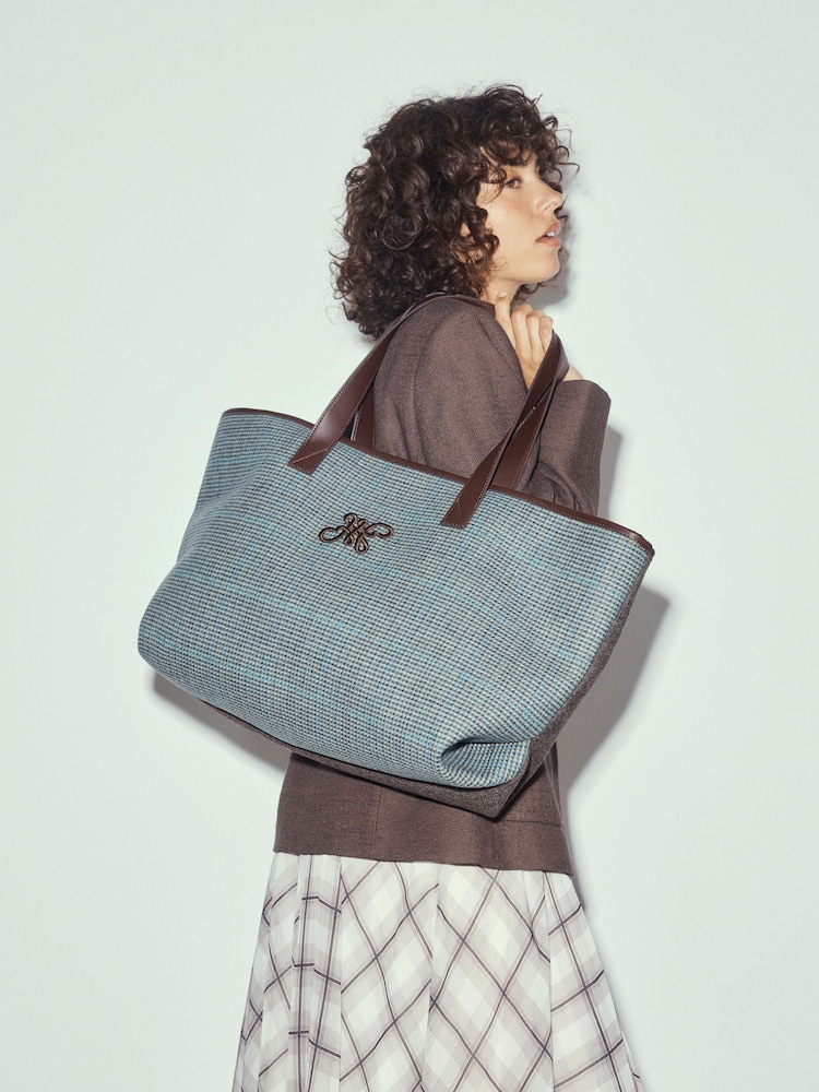 Navy Check Shoulder Bag - Image 1 of 4