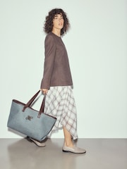 Navy Check Shoulder Bag - Image 3 of 4