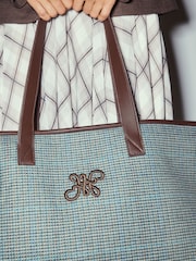 Navy Check Shoulder Bag - Image 4 of 4