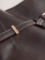 Berry Red Belted Slouchy Shoulder Bag - Image 4 of 5