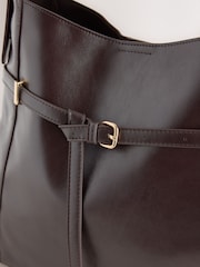 Berry Red Belted Slouchy Shoulder Bag - Image 5 of 5