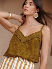 Love & Roses Ochre Yellow 3D Floral Cami - Image 1 of 4