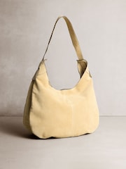 צבע חול - N. Premium Suede Slouchy Scoop Shoulder Bag - תמונה 5 מתוך 8