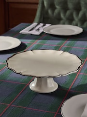 Cream Scalloped Silver Edge Cake Stand - Image 2 of 4