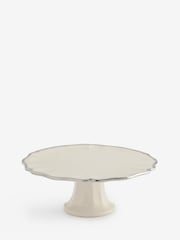 Cream Scalloped Silver Edge Cake Stand - Image 4 of 4
