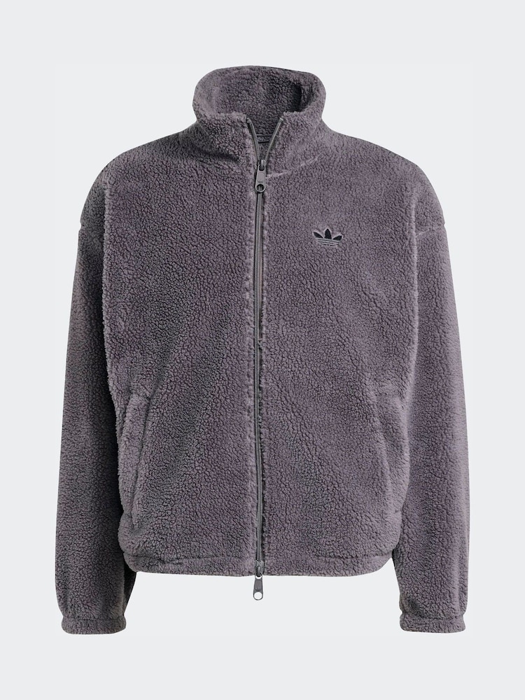 adidas originals Grey Essentials Teddy Jacket - Image 6 of 6 adidas originals Grey Essentials Teddy Jacket - Image 6 of 6