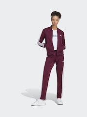 adidas Maroon Red Essentials 3-Stripes Tracksuit - Image 3 of 8