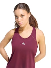 adidas Maroon Red Train Essentials Minimal Branding Racerback Tank Vest - Image 4 of 7