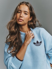 Світло-блакитний - adidas originals Knitted CreNeck Jumper - Image 5 of 6