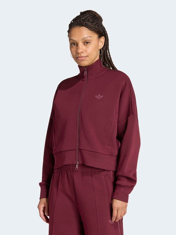adidas Originals Maroon Red Spacer Track Top - Image 1 of 6