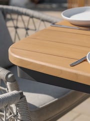 Maze Charcoal Grey Jakarta Teak Round Garden Dining Oval Table - Image 3 of 4