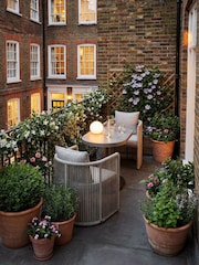 Maze Cool Linen Grey Monaco Oval Outdoor Balcony Set - Image 1 of 4