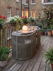 Maze Cool Linen Grey Monaco Oval Outdoor Balcony Set - Image 2 of 4