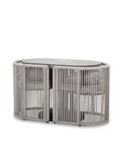 Maze Cool Linen Grey Monaco Oval Outdoor Balcony Set - Image 4 of 4