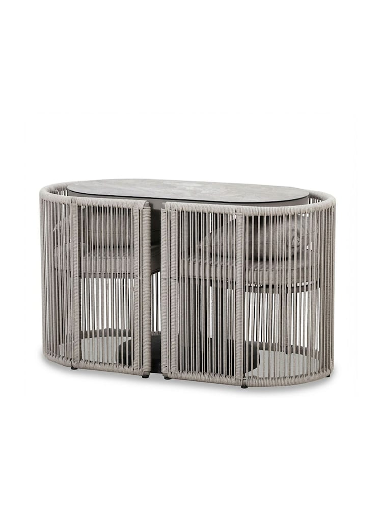 Maze Cool Linen Grey Monaco Oval Outdoor Balcony Set - Image 4 of 4 Maze Cool Linen Grey Monaco Oval Outdoor Balcony Set - Image 4 of 4