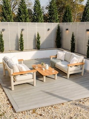 Maze Latte Brown Sicily Garden Sofa Set with Coffee Table - Image 1 of 6