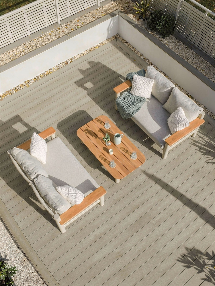 Maze Latte Brown Sicily Garden Sofa Set with Coffee Table - Image 2 of 6