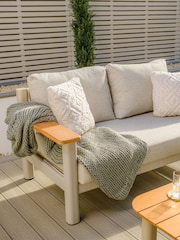 Maze Latte Brown Sicily Garden Sofa Set with Coffee Table - Image 5 of 6