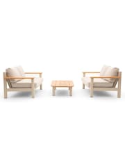 Maze Latte Brown Sicily Garden Sofa Set with Coffee Table - Image 6 of 6