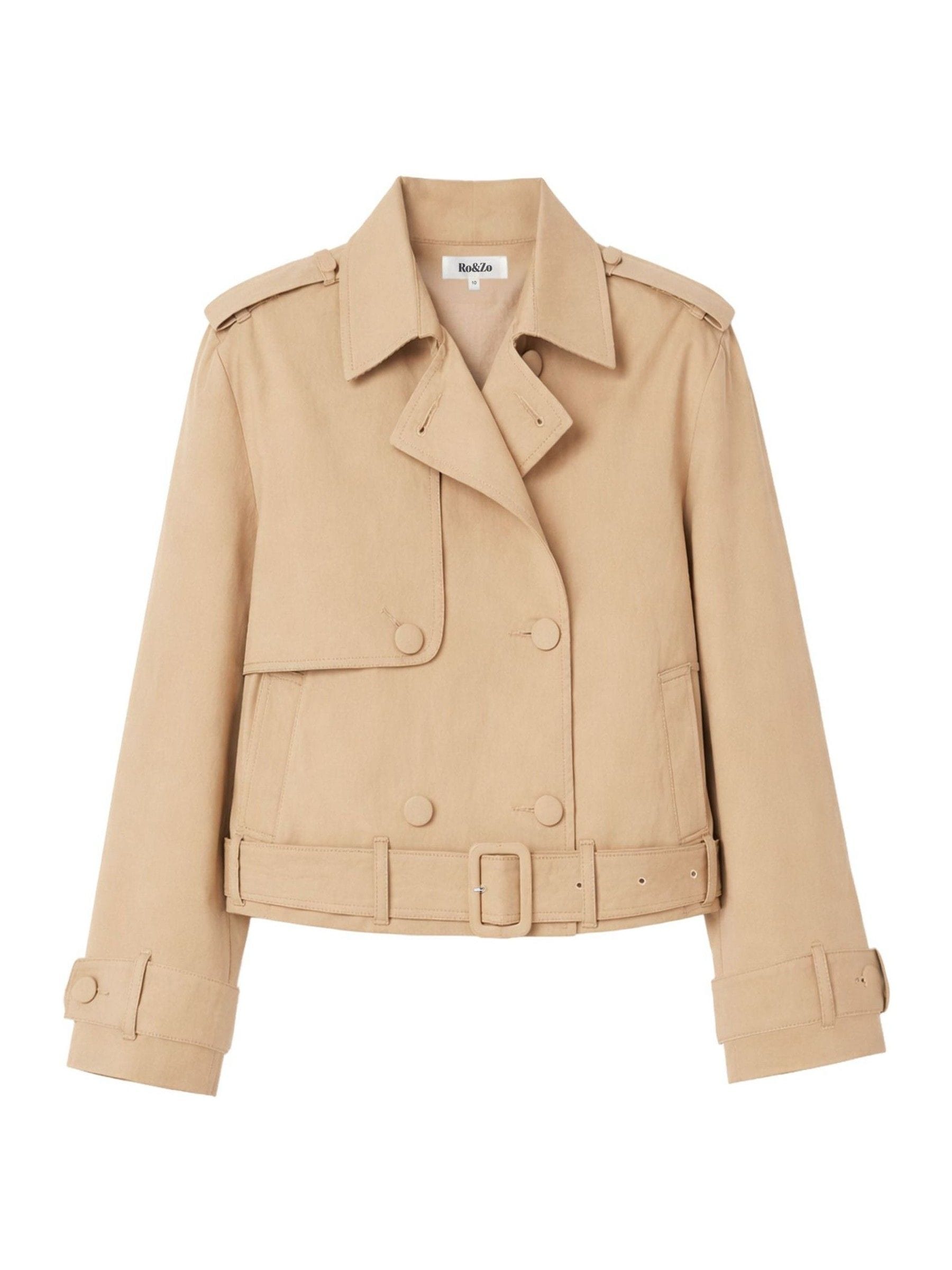 Buy Ro&Zo Brown Belted Cropped Trench Jacket from the Next UK