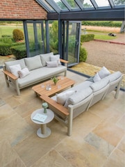 Maze Latte Brown Sicilly 3 Piece Garden Sofa and Coffee Table Set - Image 2 of 6