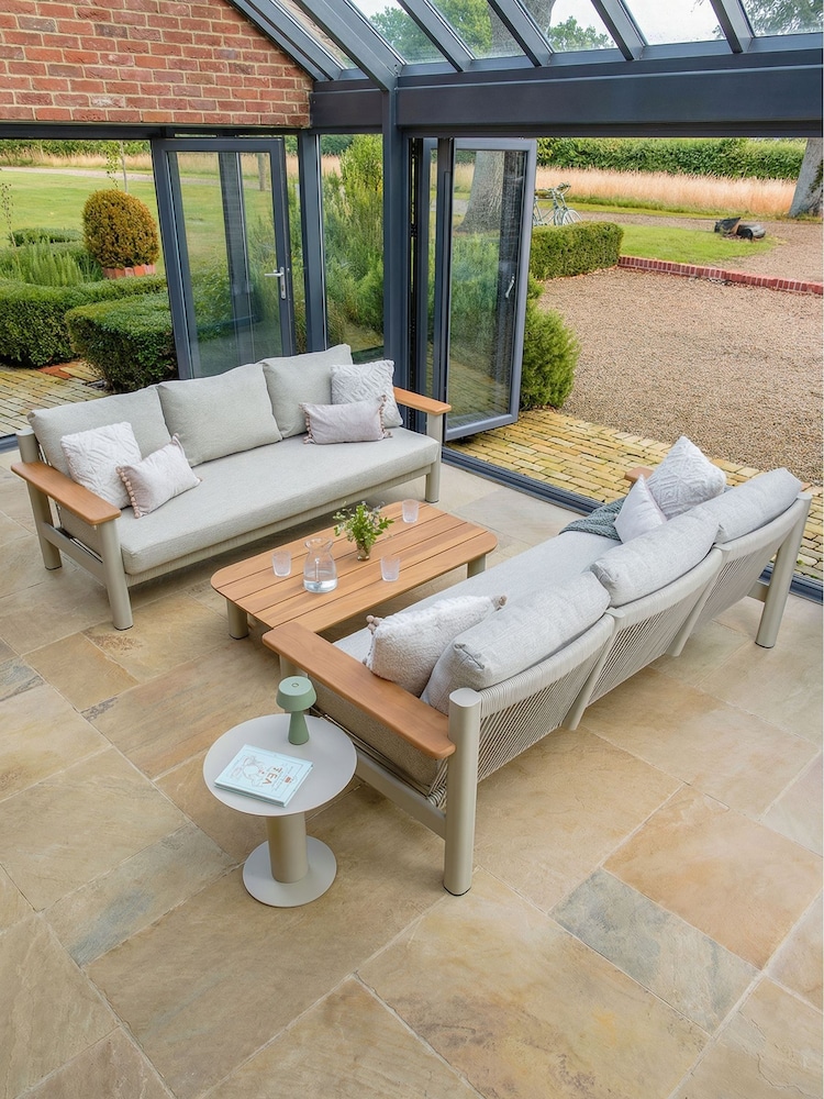 Maze Latte Brown Sicilly 3 Piece Garden Sofa and Coffee Table Set - Image 2 of 6 Maze Latte Brown Sicilly 3 Piece Garden Sofa and Coffee Table Set - Image 2 of 6