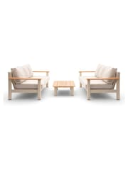 Maze Latte Brown Sicilly 3 Piece Garden Sofa and Coffee Table Set - Image 6 of 6