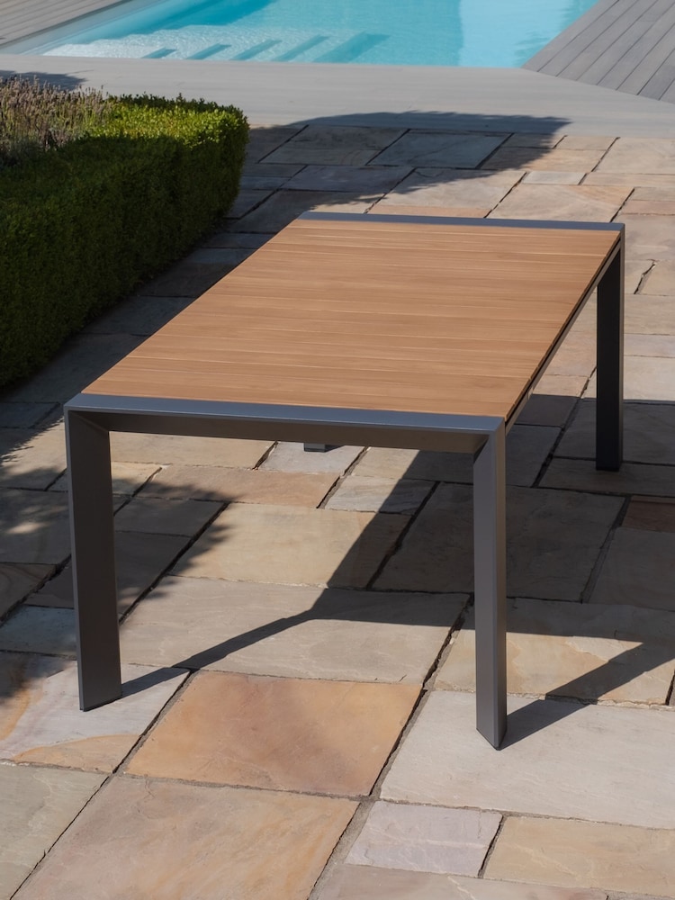 Maze Charcoal Grey Jakarta Teak Rectangular Extending Garden Table - Image 2 of 4