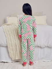 Chelsea Peers Panthera Check Print Long Pyjamas Set - Image 5 of 5