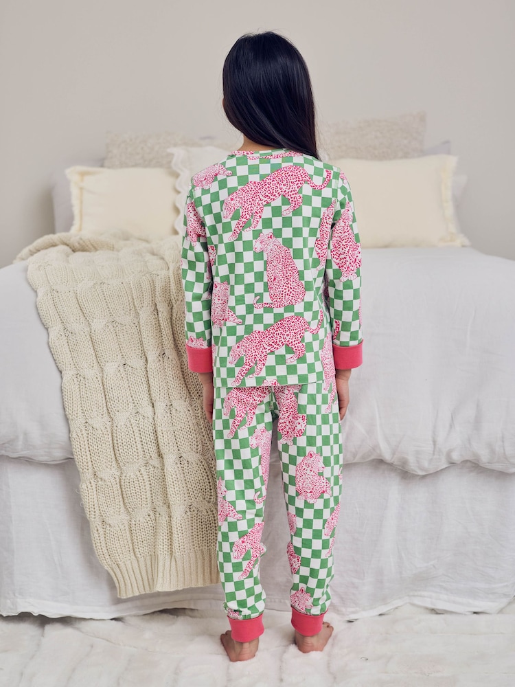 Chelsea Peers Panthera Check Print Long Pyjamas Set - Image 5 of 5 Chelsea Peers Panthera Check Print Long Pyjamas Set - Image 5 of 5