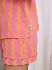 Chelsea Peers Sunset Wavy Stripe Print Button Up Short Pyjamas Set - Image 7 of 7