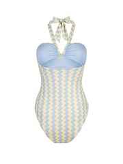 Chelsea Peers Blue/Yellow Palmera Rhythm Stripe Print Swimsuit - Image 6 of 6
