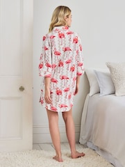 Chelsea Peers Natural Flamingo Bloom Print Nightshirt - Image 3 of 5