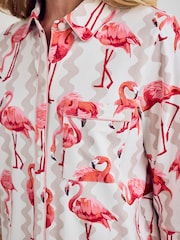 Chelsea Peers Natural Flamingo Bloom Print Nightshirt - Image 5 of 5