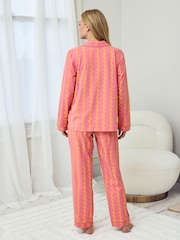 Chelsea Peers Yellow Maternity Sunset Wavy Stripe Print Long Pyjamas Set - Image 4 of 5