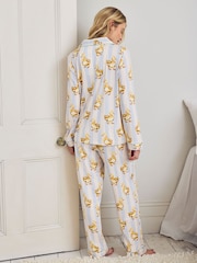 Chelsea Peers Blue Fluffy Ducklings Stripe Long Pyjamas Set - Image 4 of 5