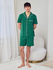 Chelsea Peers Green Embroidered Rest Day Short Pyjamas Set - Image 6 of 6
