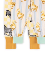 Chelsea Peers Yellow Kids Limoncello Zebra/Fluffy Ducklings Stripe Print Long Pyjamas Set  2 Pack - Image 7 of 7