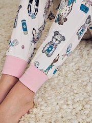 Chelsea Peers Natural The Bark Court Print Long Pyjamas Set - Image 6 of 6