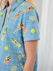 Chelsea Peers Blue Maternity Ace & Ice Print Short Pyjamas Set - Image 5 of 5