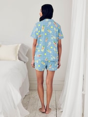 Chelsea Peers Blue Ace & Ice Print Short Pyjamas Set - Image 4 of 5