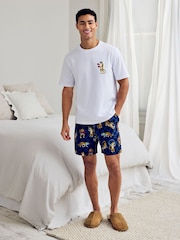 Chelsea Peers Blue Cotton Boxing Leopards Print Pyjama Top - Image 1 of 6