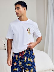 Chelsea Peers Blue Cotton Boxing Leopards Print Pyjama Top - Image 2 of 6