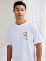 Chelsea Peers Blue Cotton Boxing Leopards Print Pyjama Top - Image 6 of 6