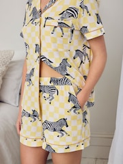 Chelsea Peers Limoncello Zebra Print Short Pyjamas Set - صورة 3 من 6